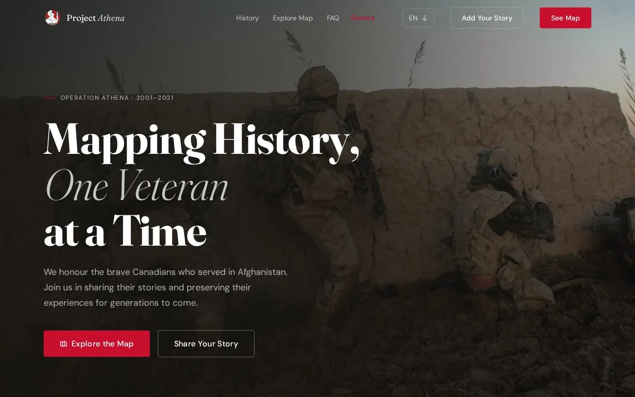 Project Athena homepage screenshot