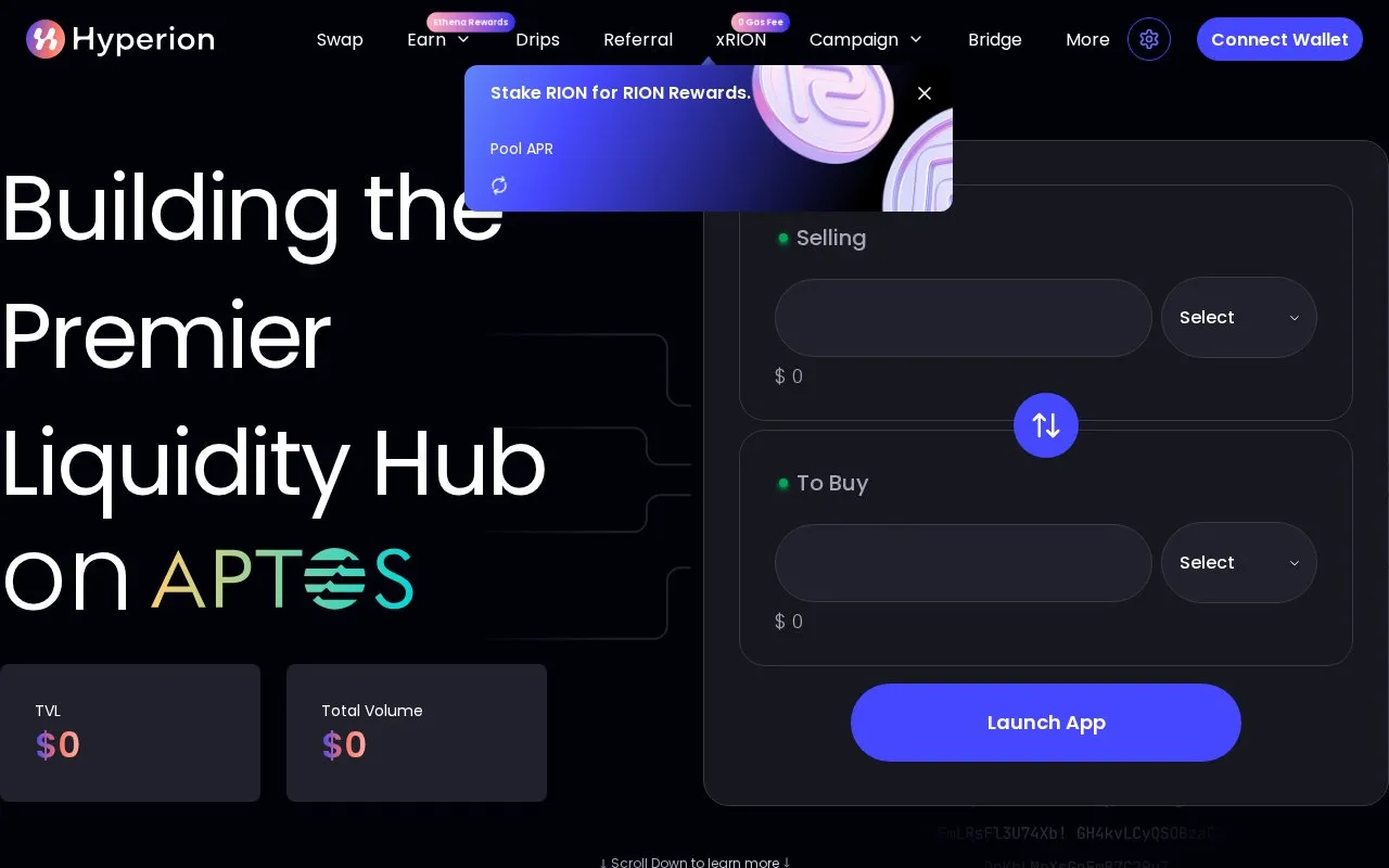 Hyperion homepage screenshot