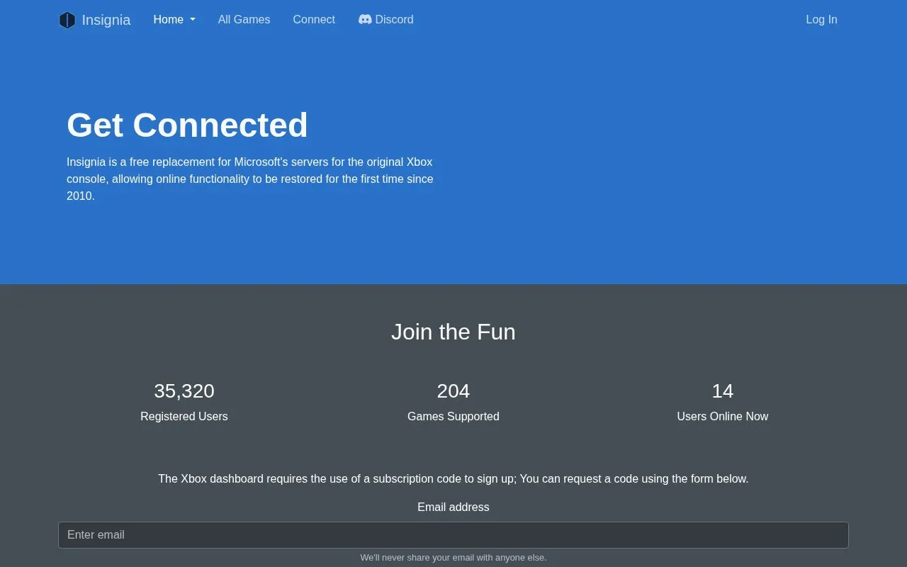 Insignia homepage screenshot