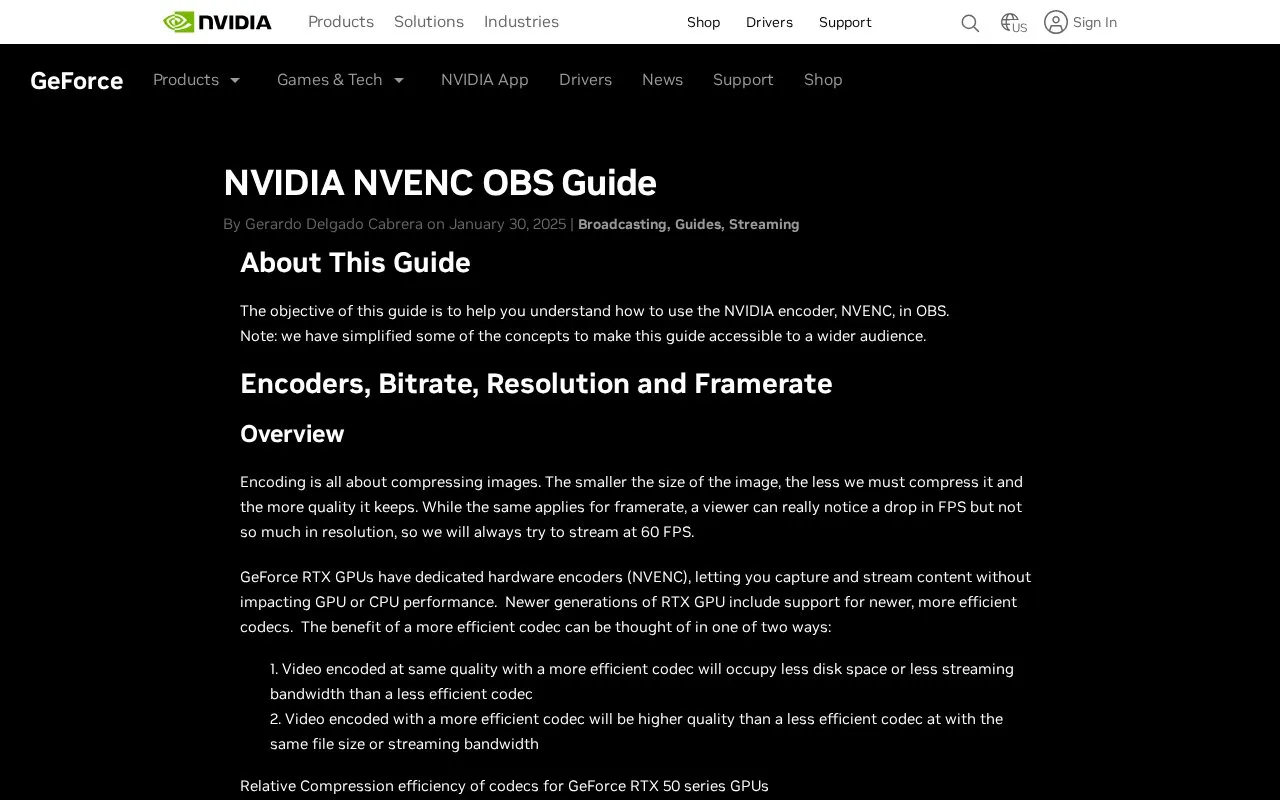 Broadcasting Guide homepage screenshot