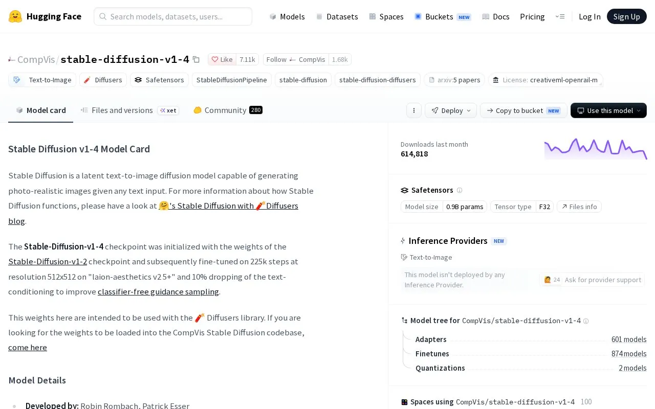 Stable Diffusion homepage screenshot