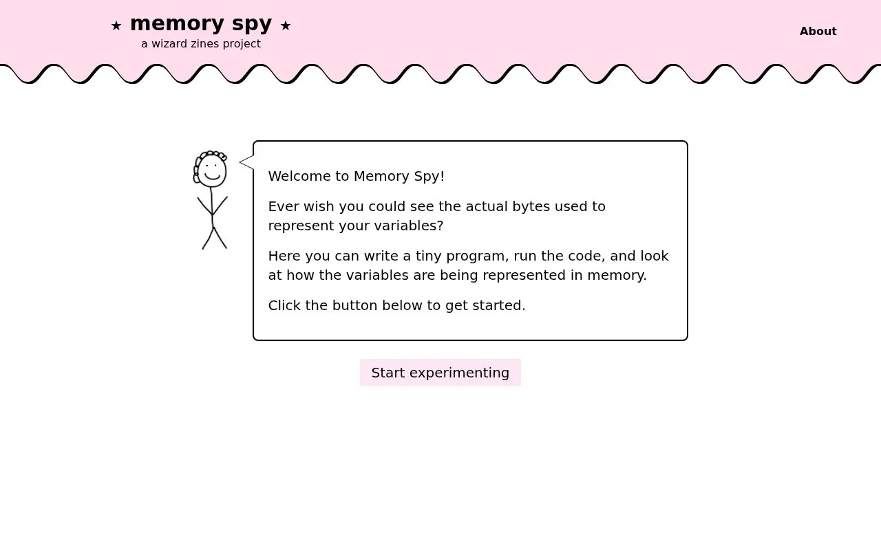 Memery Spy homepage screenshot