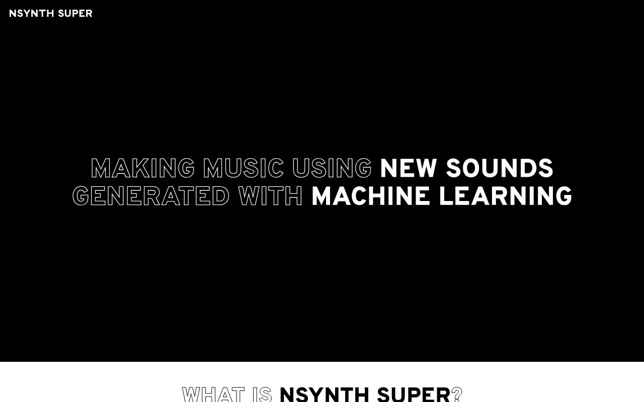 NSynth Super homepage screenshot