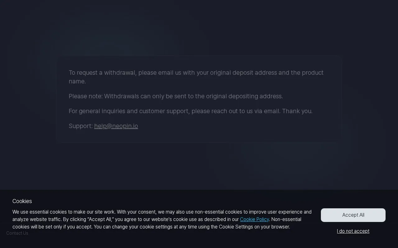 NEOPIN Staking homepage screenshot
