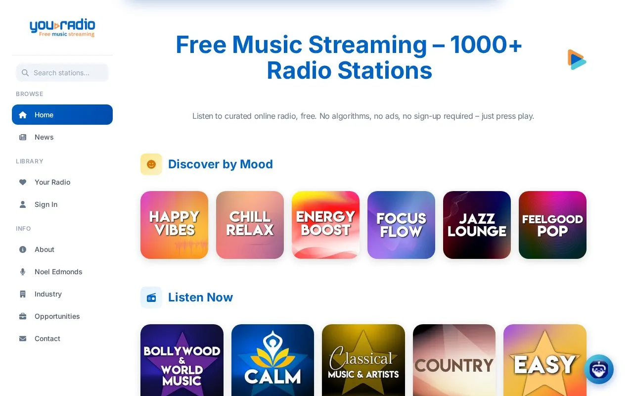 You Radio homepage screenshot