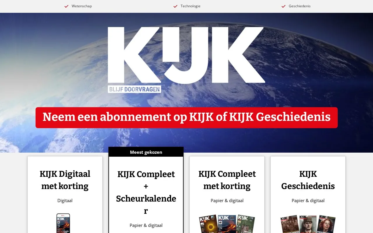 Kijk homepage screenshot