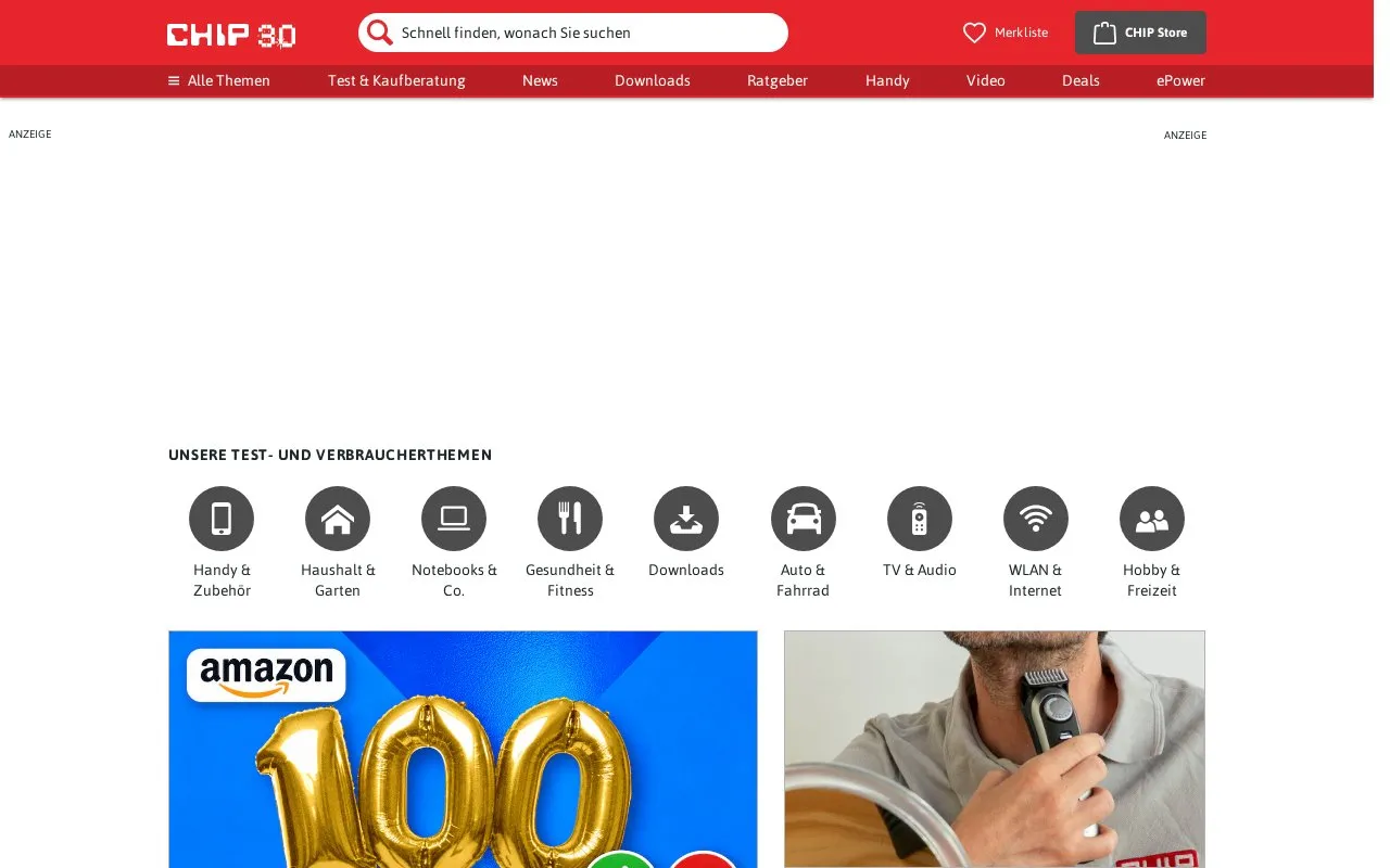 Chip homepage screenshot