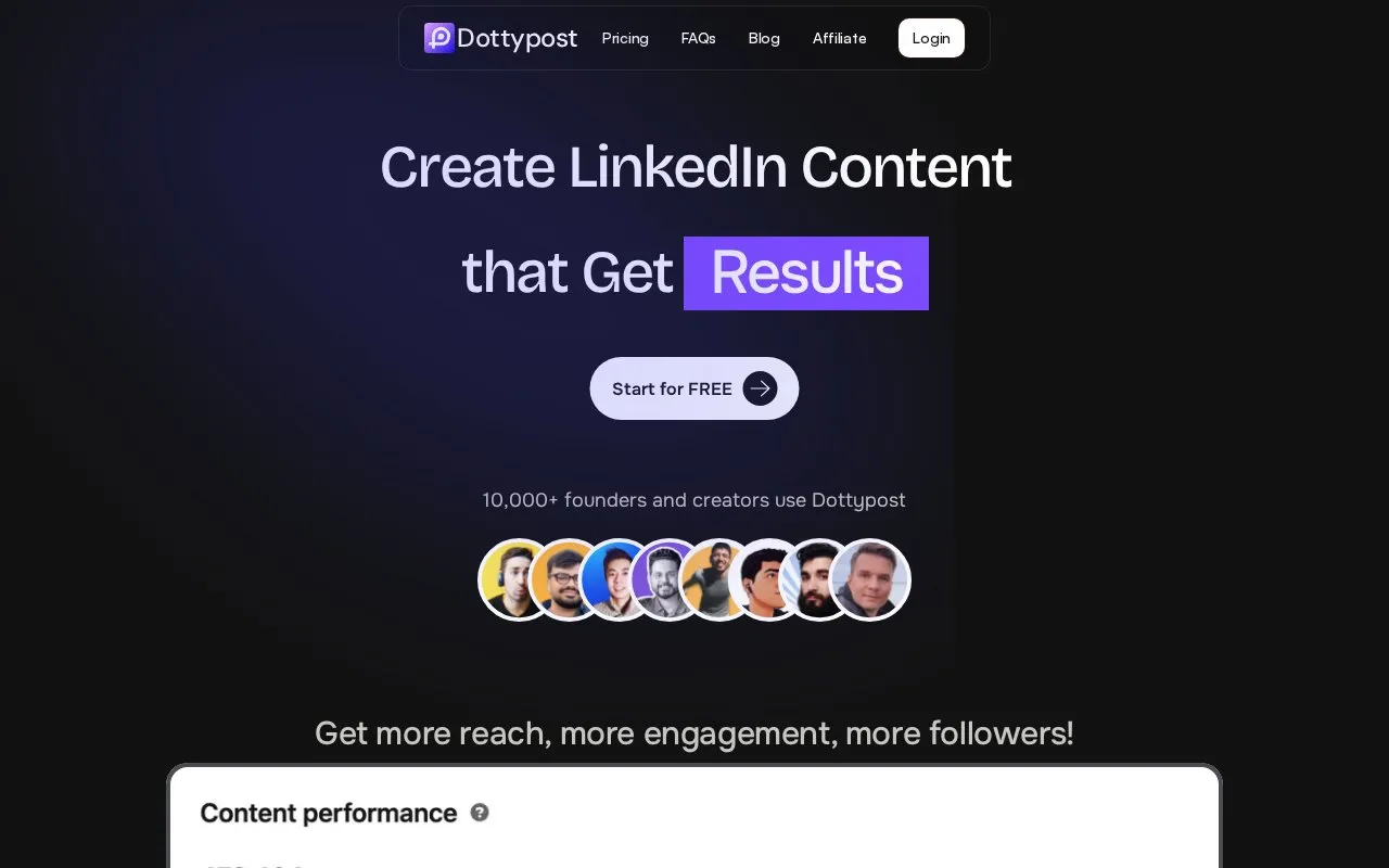 Dottypost homepage screenshot