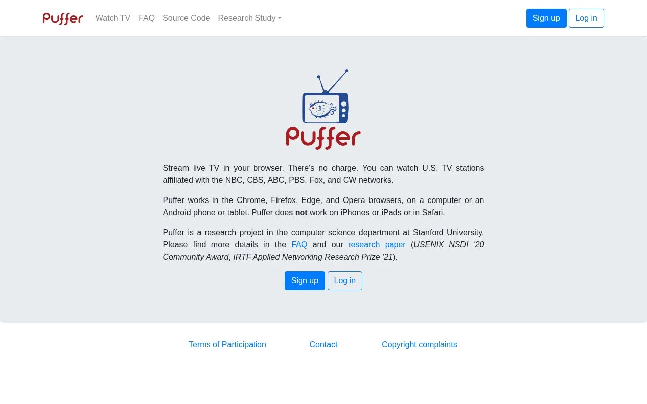 Puffer homepage screenshot