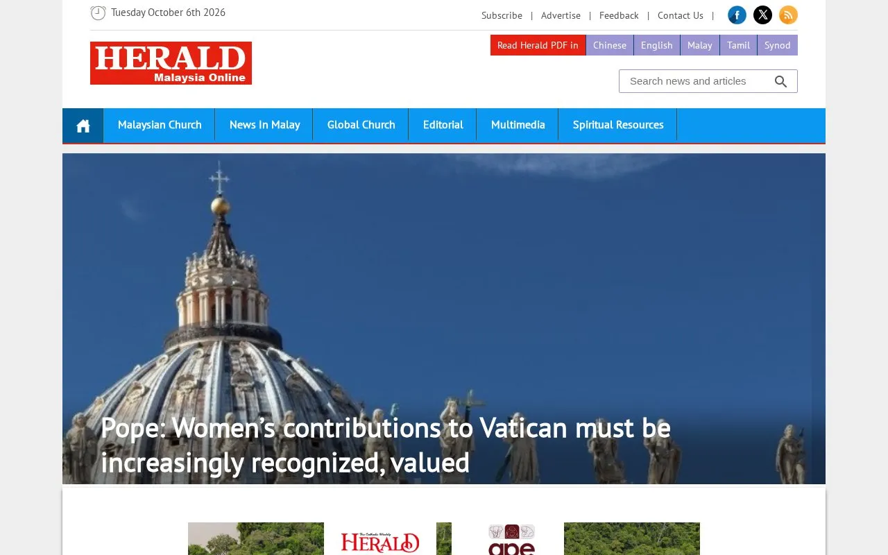 Herald Malaysia homepage screenshot