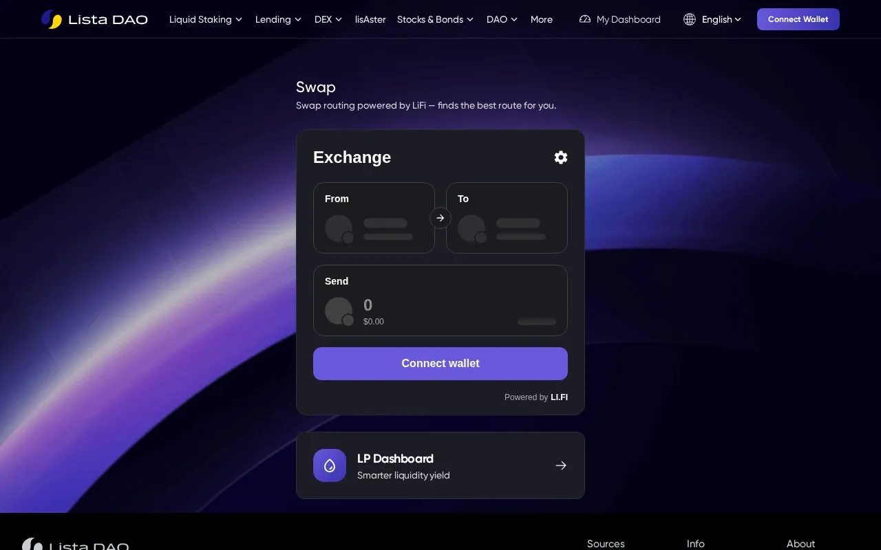 Lista DEX homepage screenshot