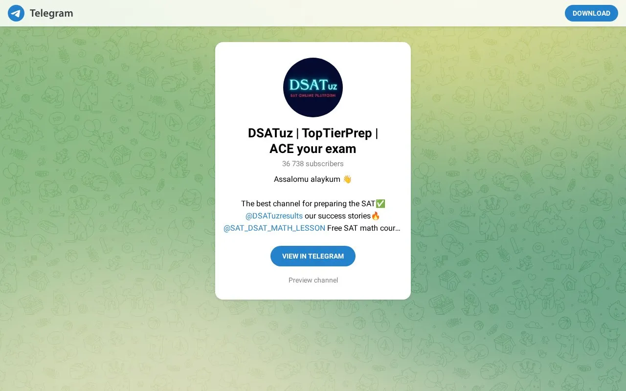DSATuz homepage screenshot