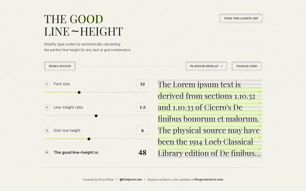 The Good Line-Height homepage screenshot