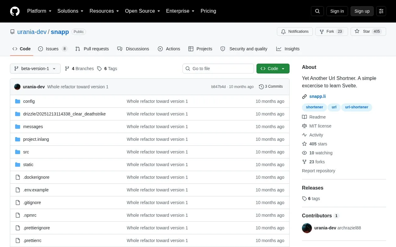 Snapp homepage screenshot