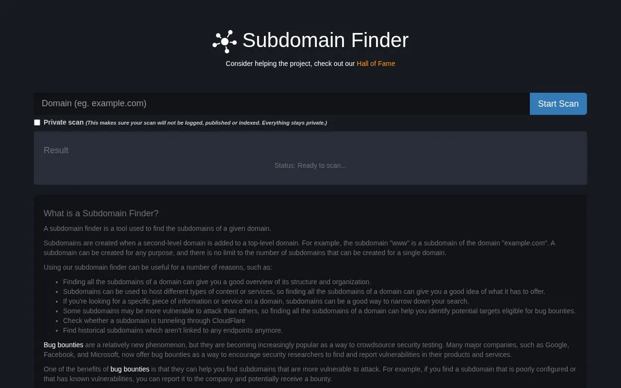 SD Finder homepage screenshot