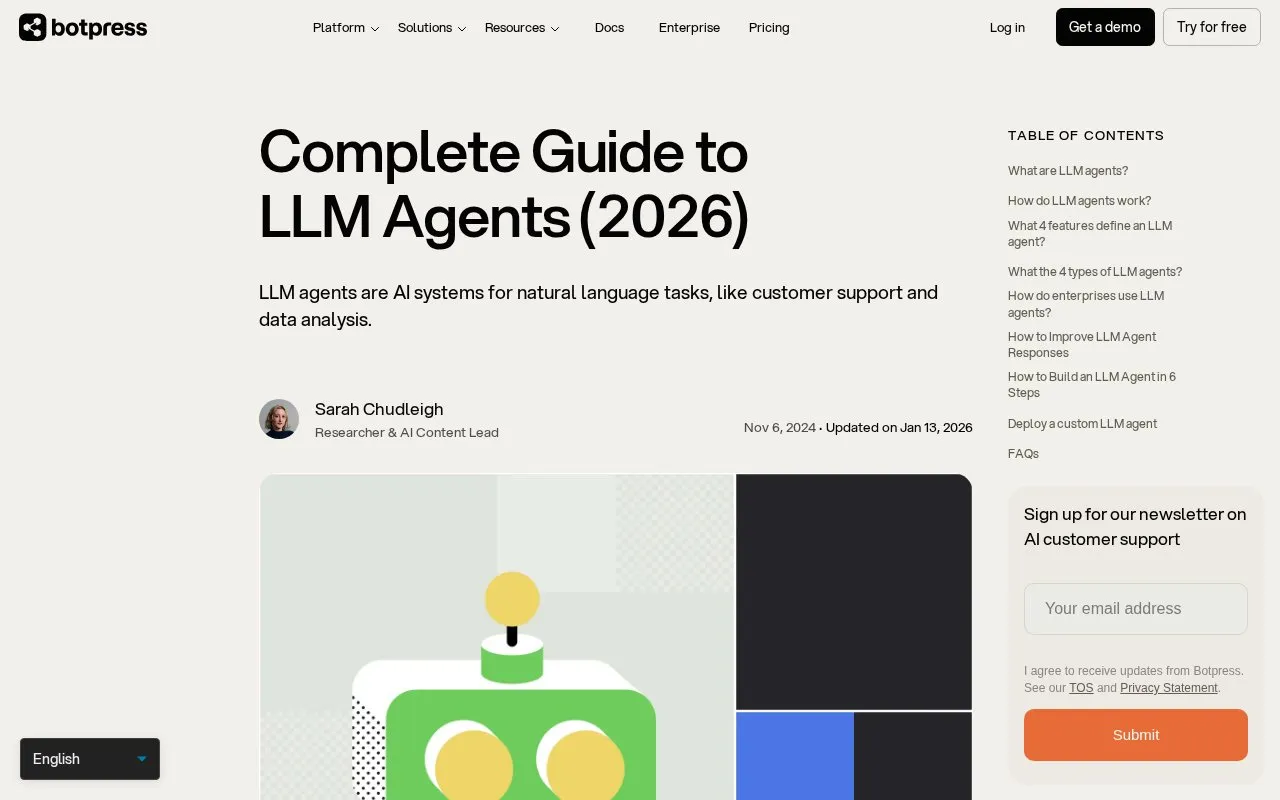Complete Guide to LLM Agents (2026) homepage screenshot