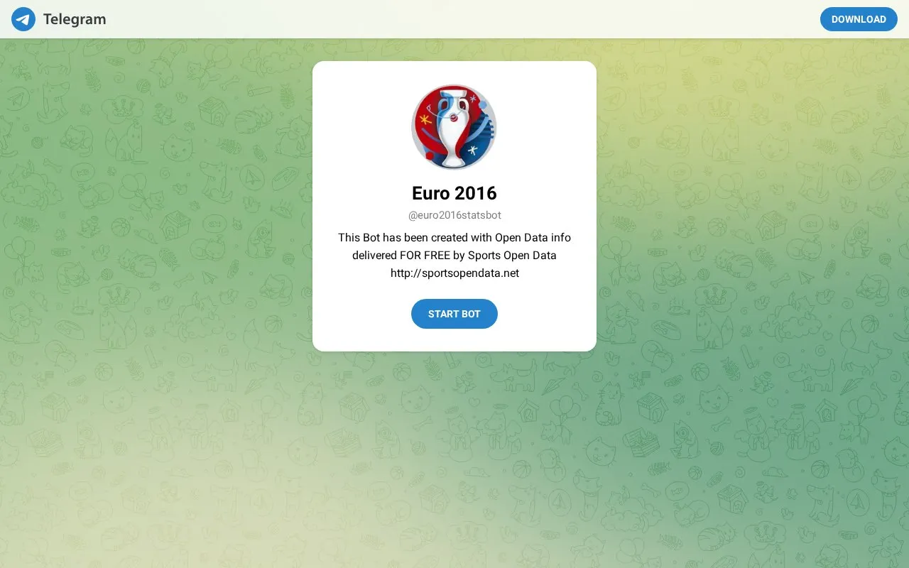@euro2016statsbot homepage screenshot