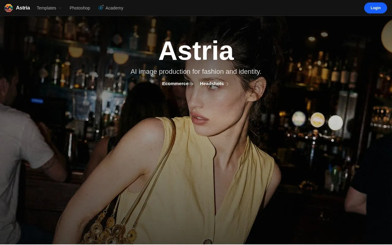 Astria homepage screenshot