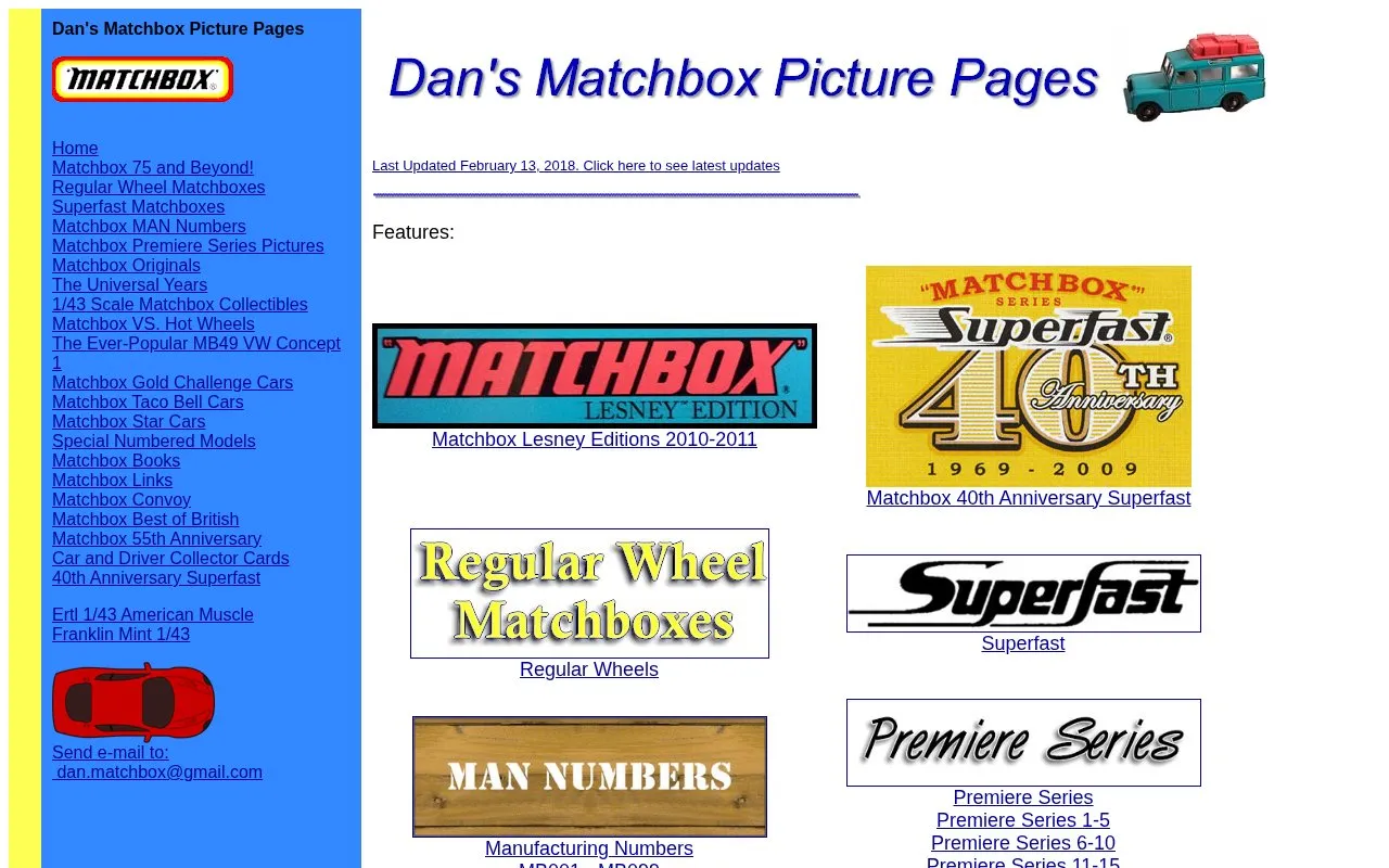 Matchbox Dan homepage screenshot