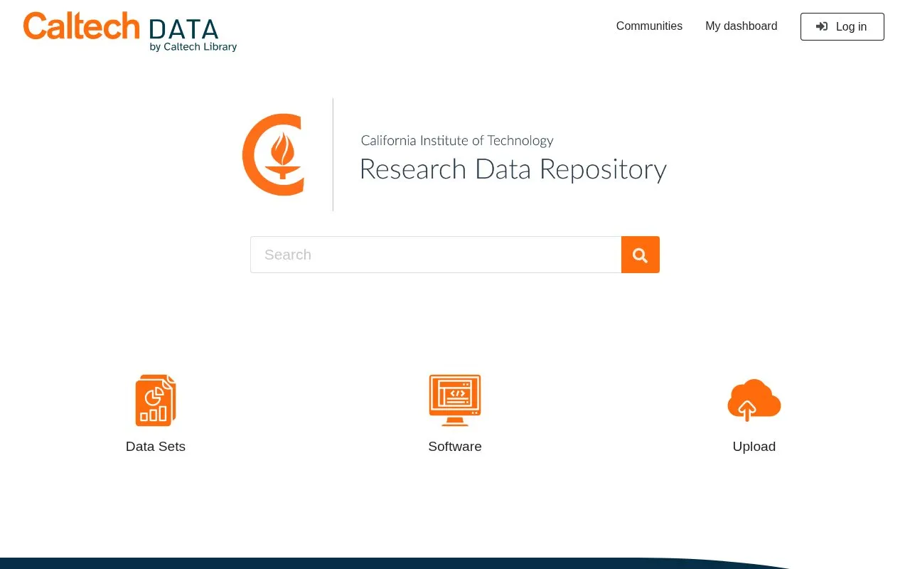 CaltechDATA homepage screenshot