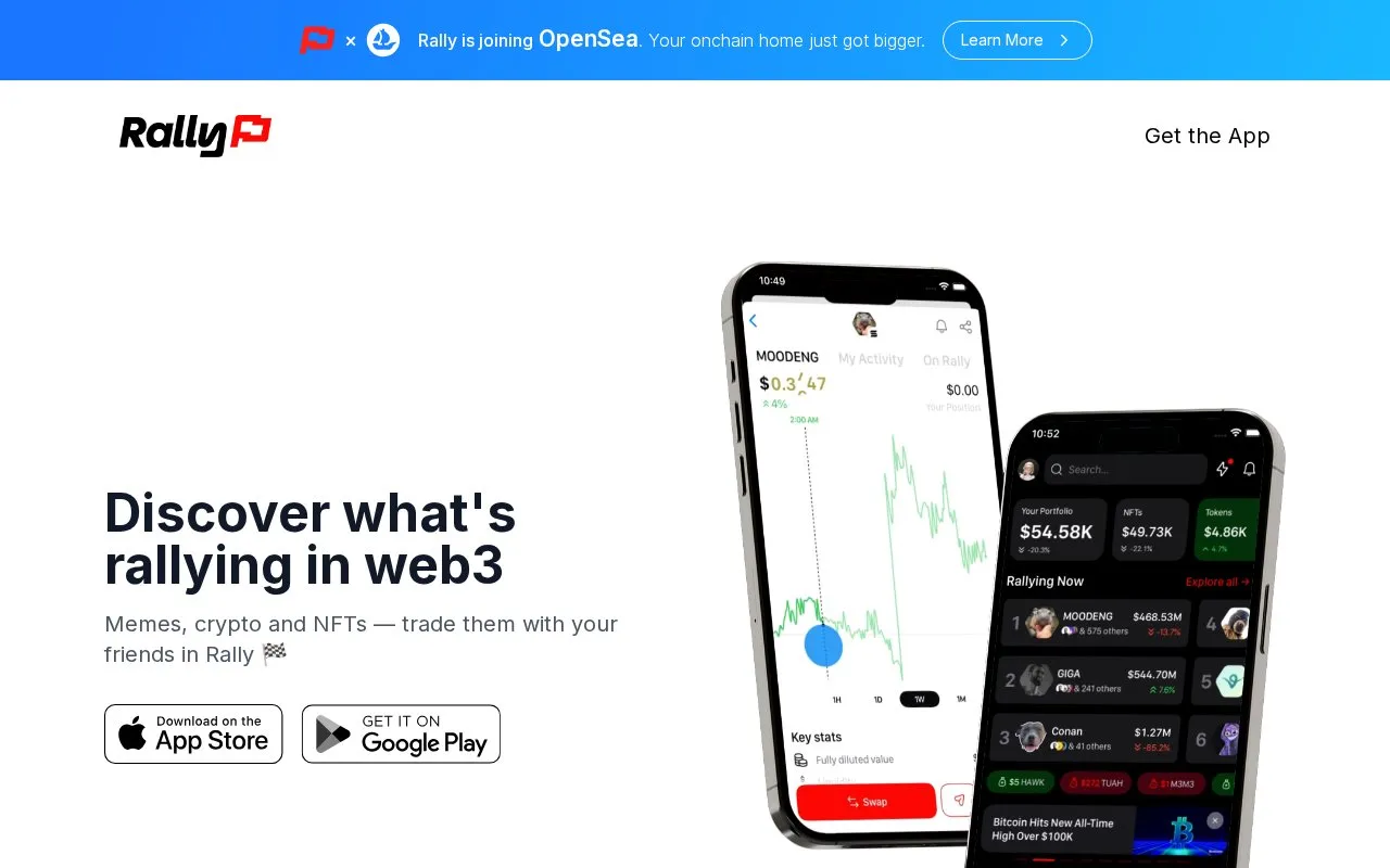 Rally homepage screenshot