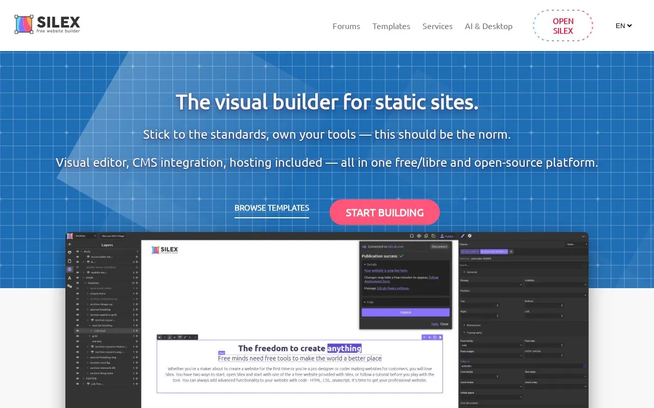 Silex homepage screenshot