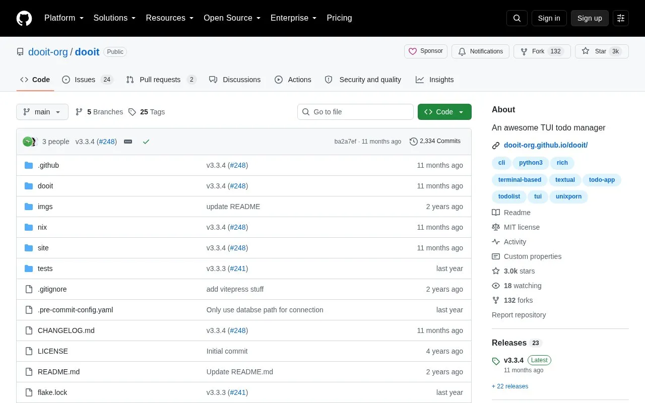 dooit homepage screenshot