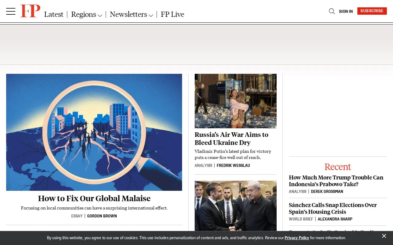 Foreign Policy homepage screenshot