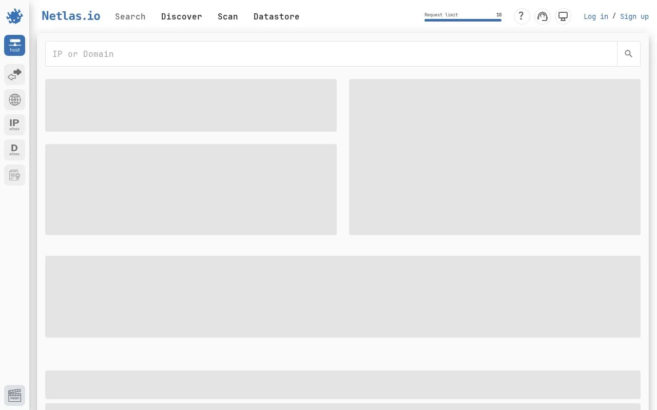 Netlas.io homepage screenshot