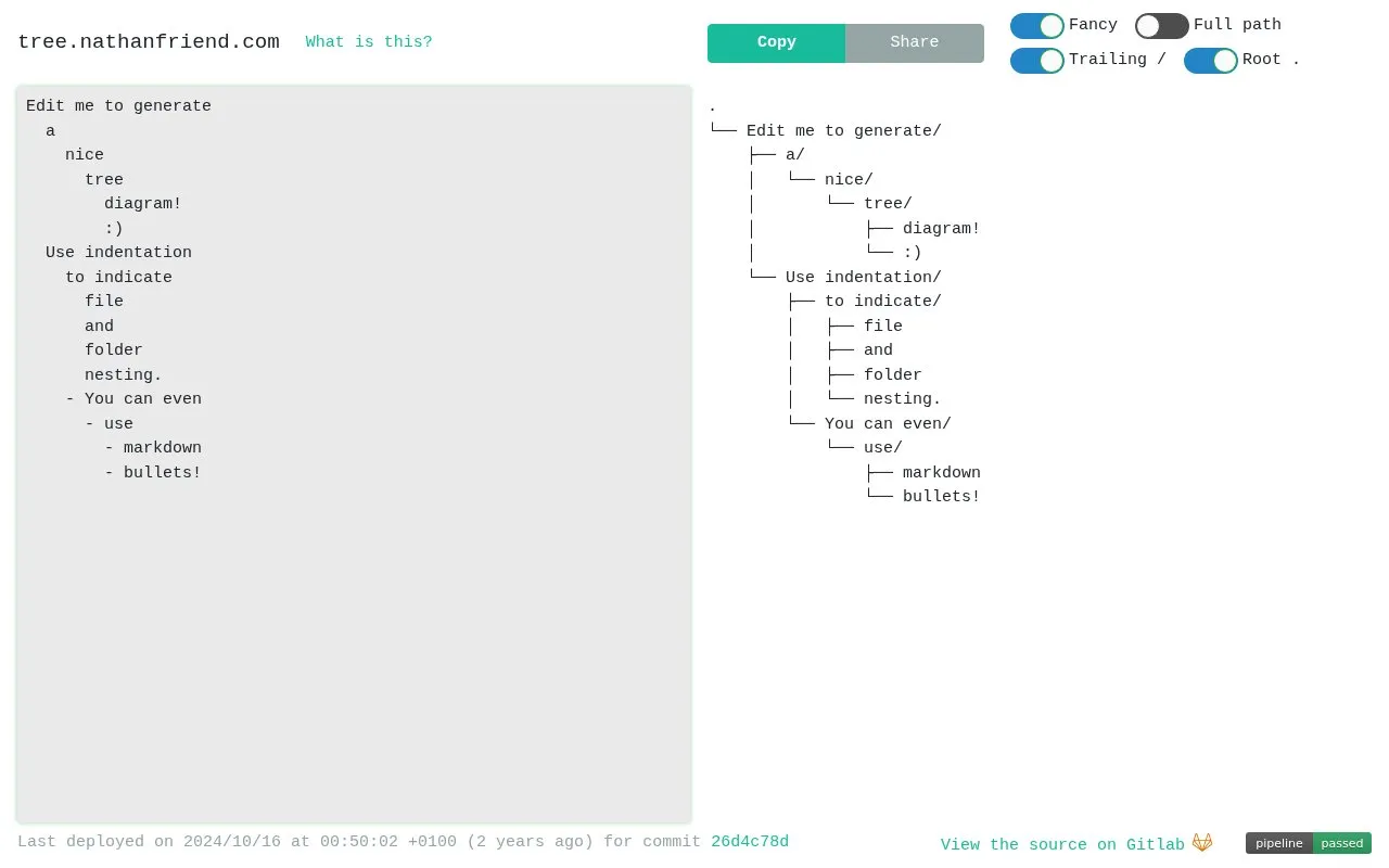 tree homepage screenshot