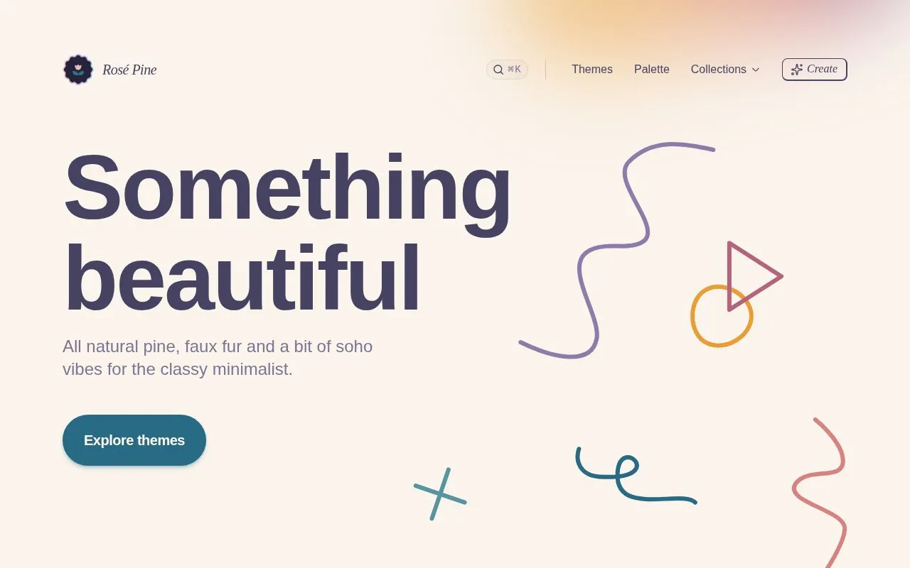 Rosé Pine homepage screenshot
