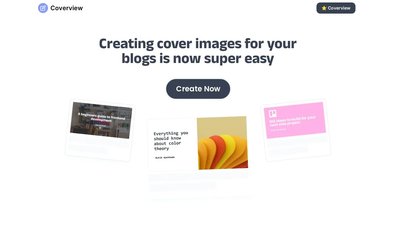 CoverView homepage screenshot