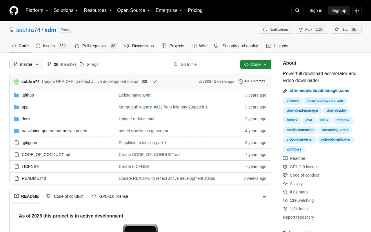 xdm homepage screenshot
