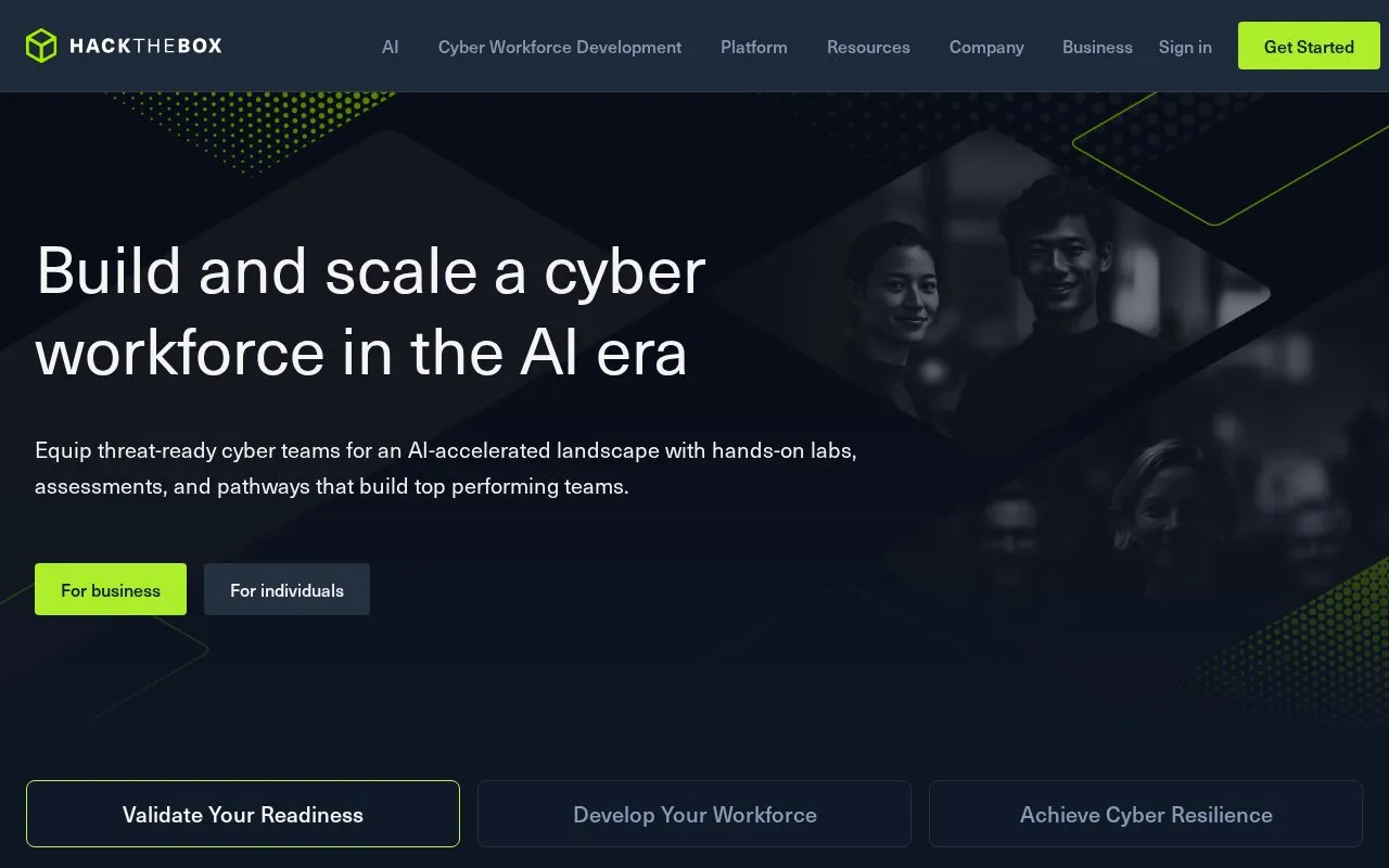 HackTheBox homepage screenshot