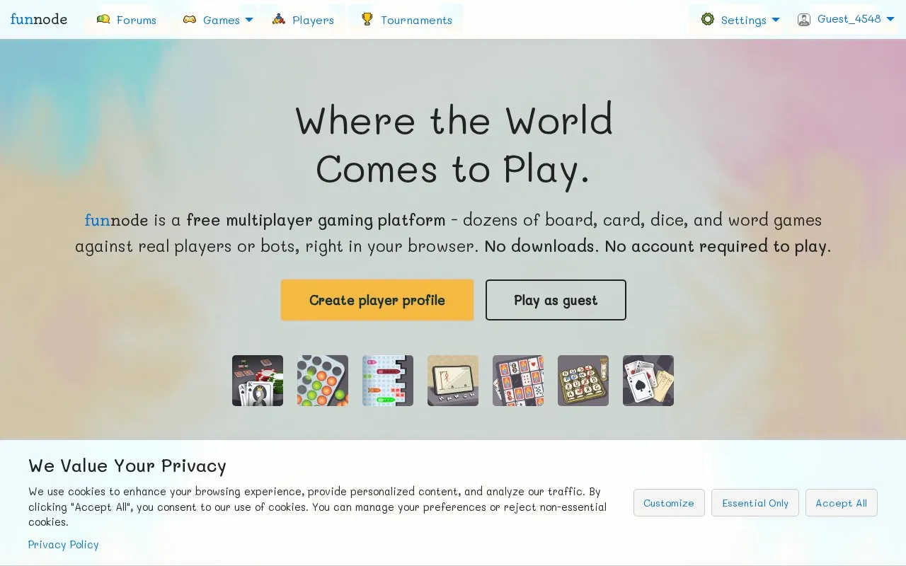 FunNode homepage screenshot