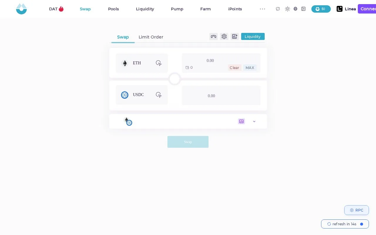 iZiSwap homepage screenshot