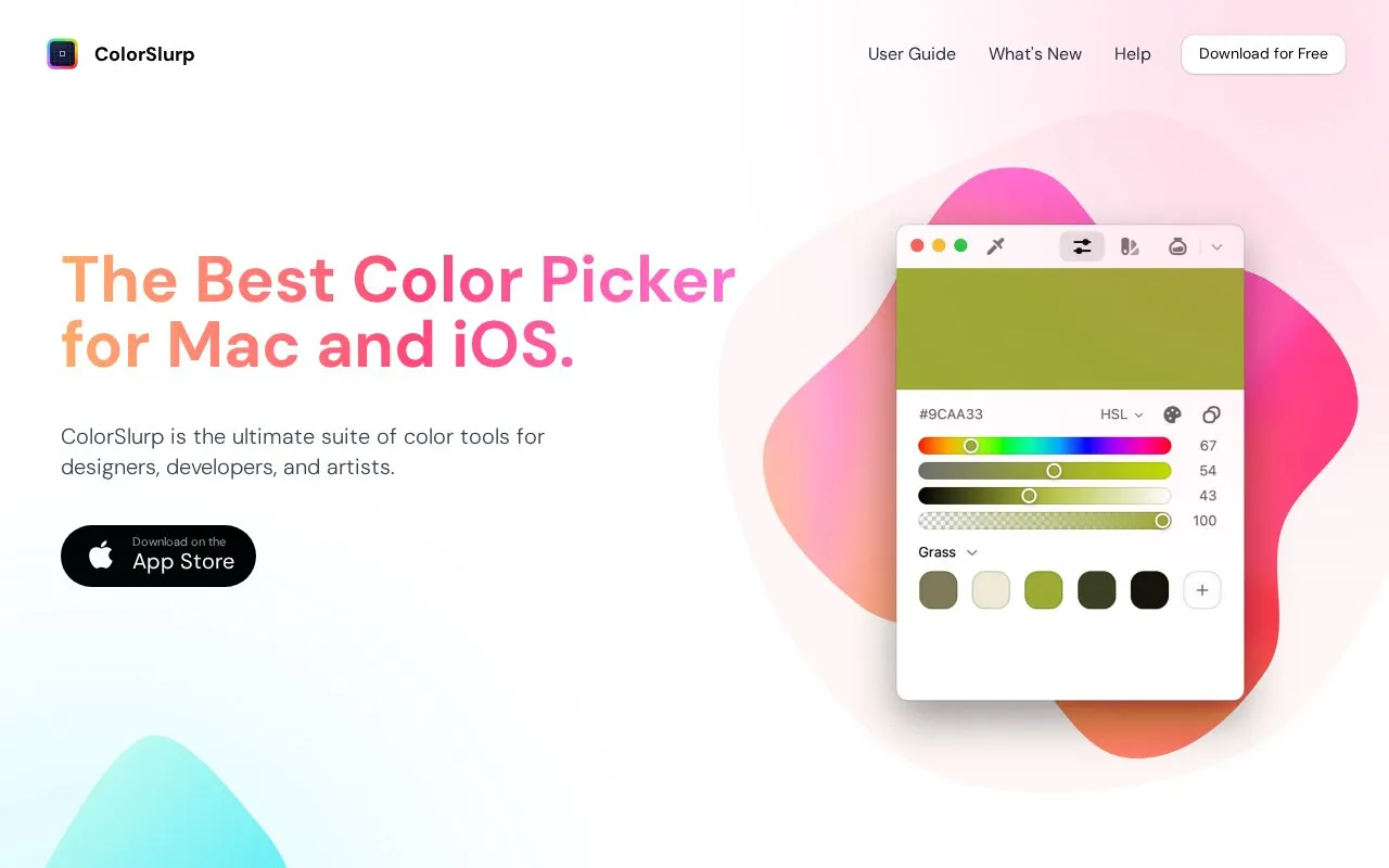 ColorSlurp homepage screenshot