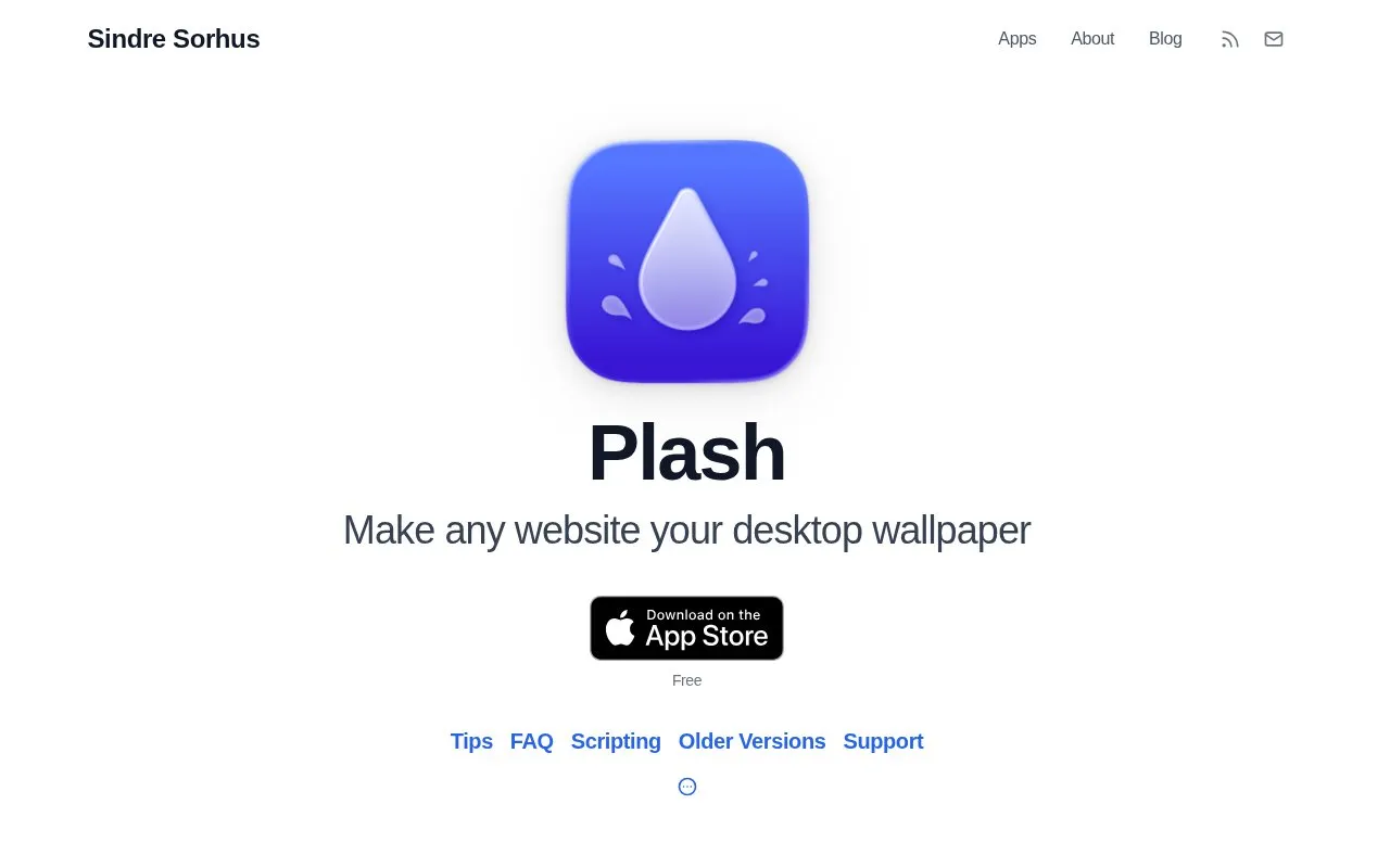 Plash homepage screenshot