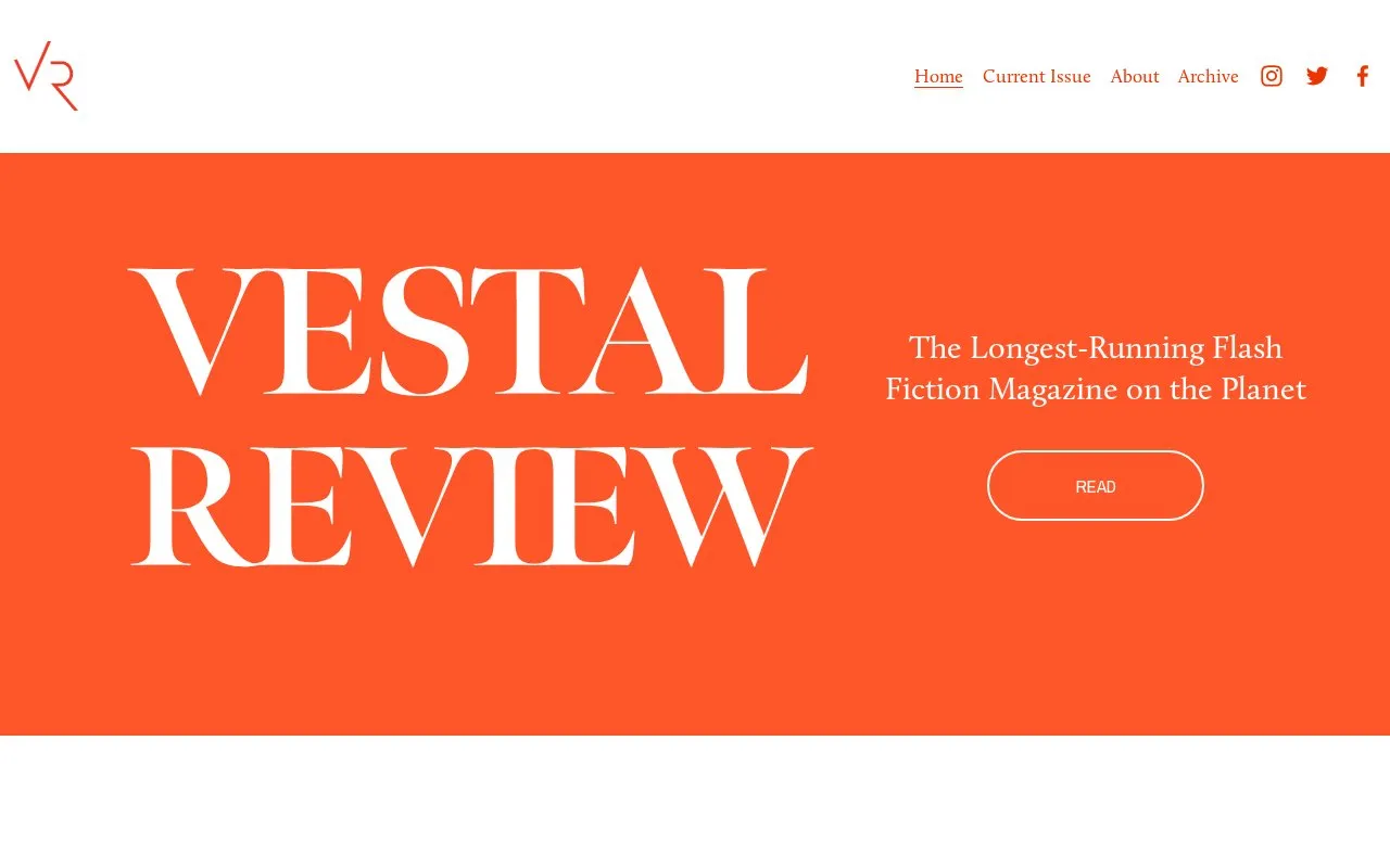 Vestal Review homepage screenshot