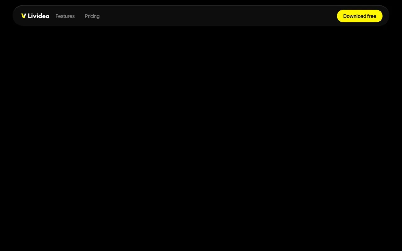 Livideo homepage screenshot