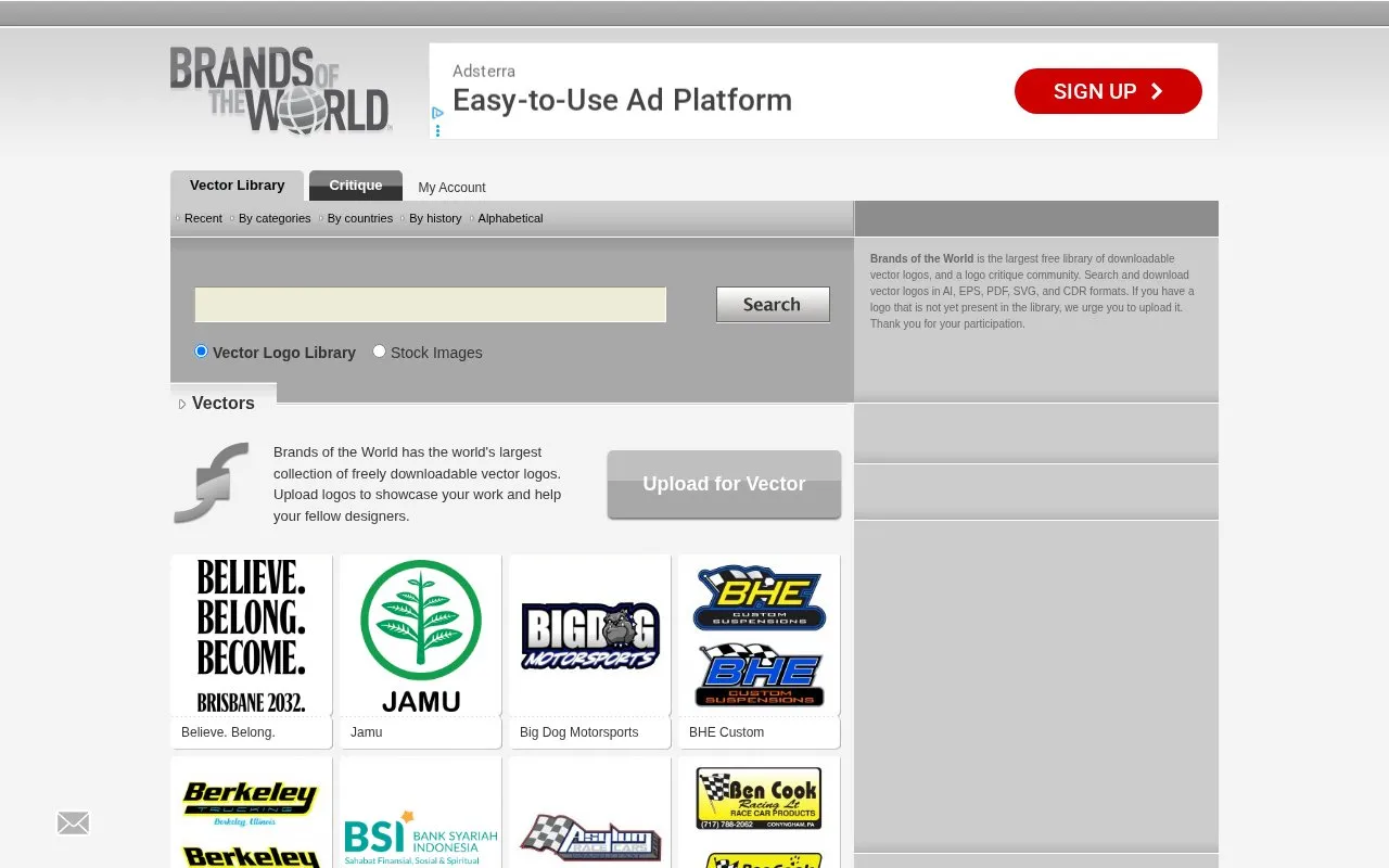 Brands of the World homepage screenshot