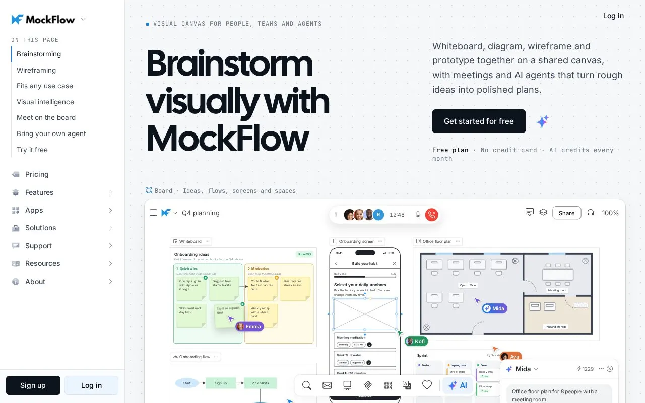 MockFlow homepage screenshot