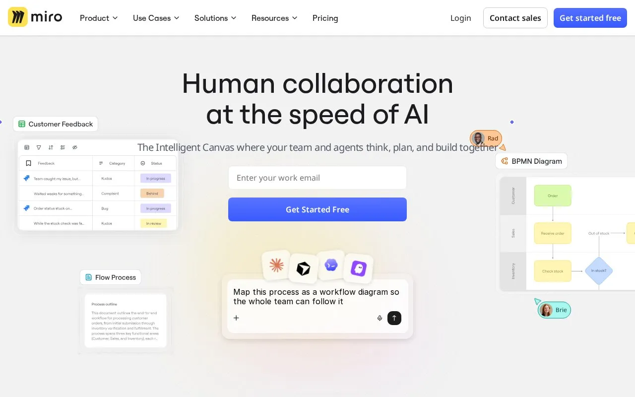 Miro homepage screenshot
