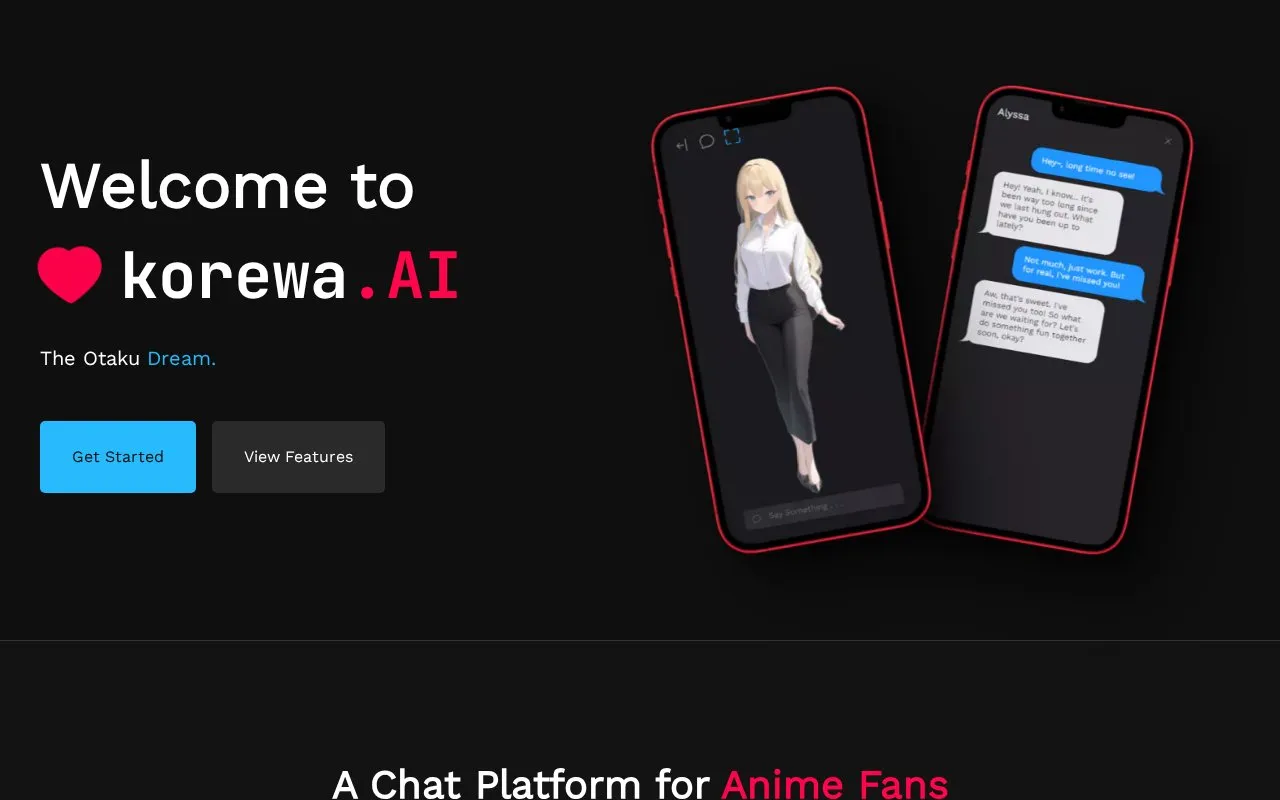 Korewa.AI homepage screenshot