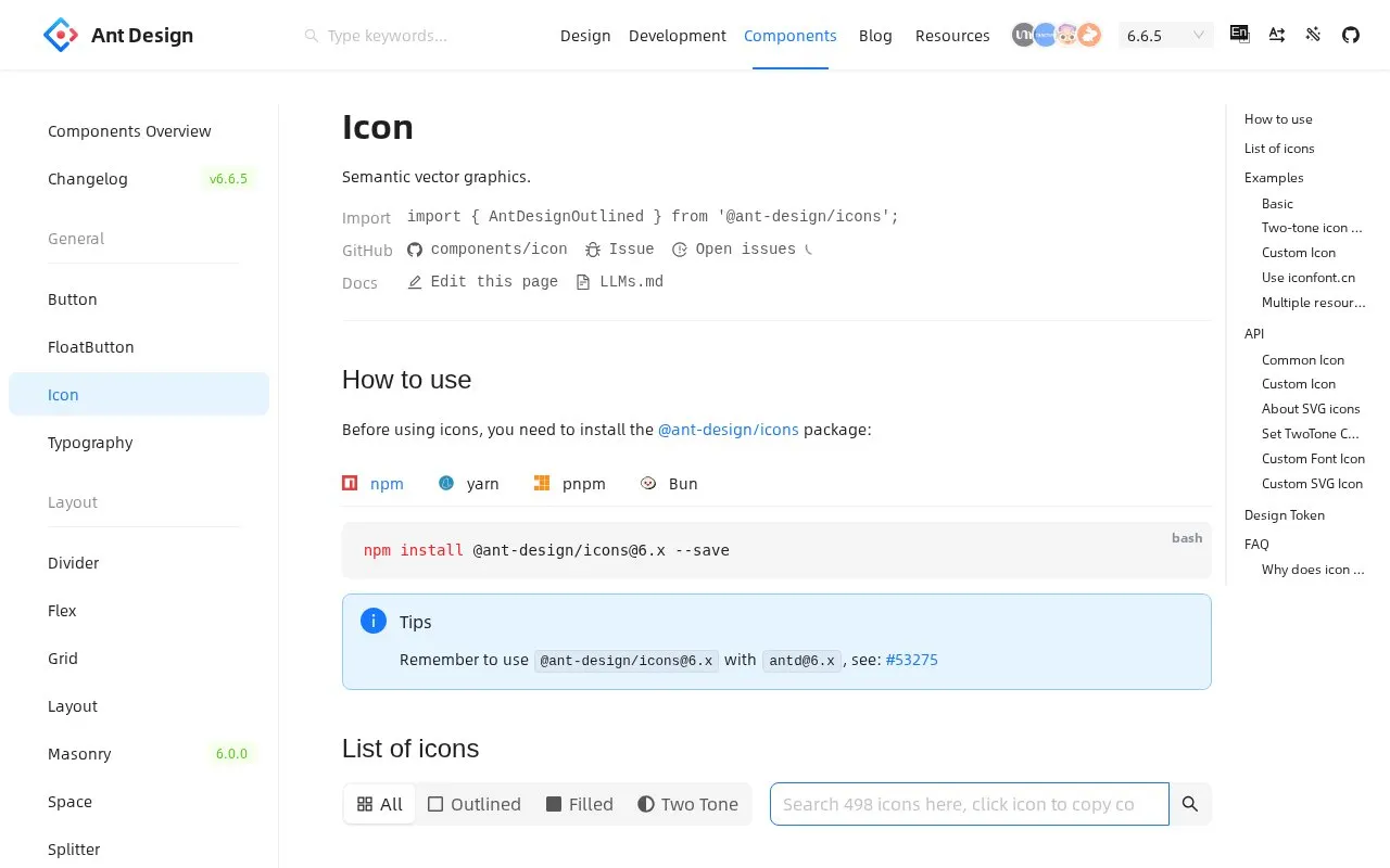 Ant Design homepage screenshot