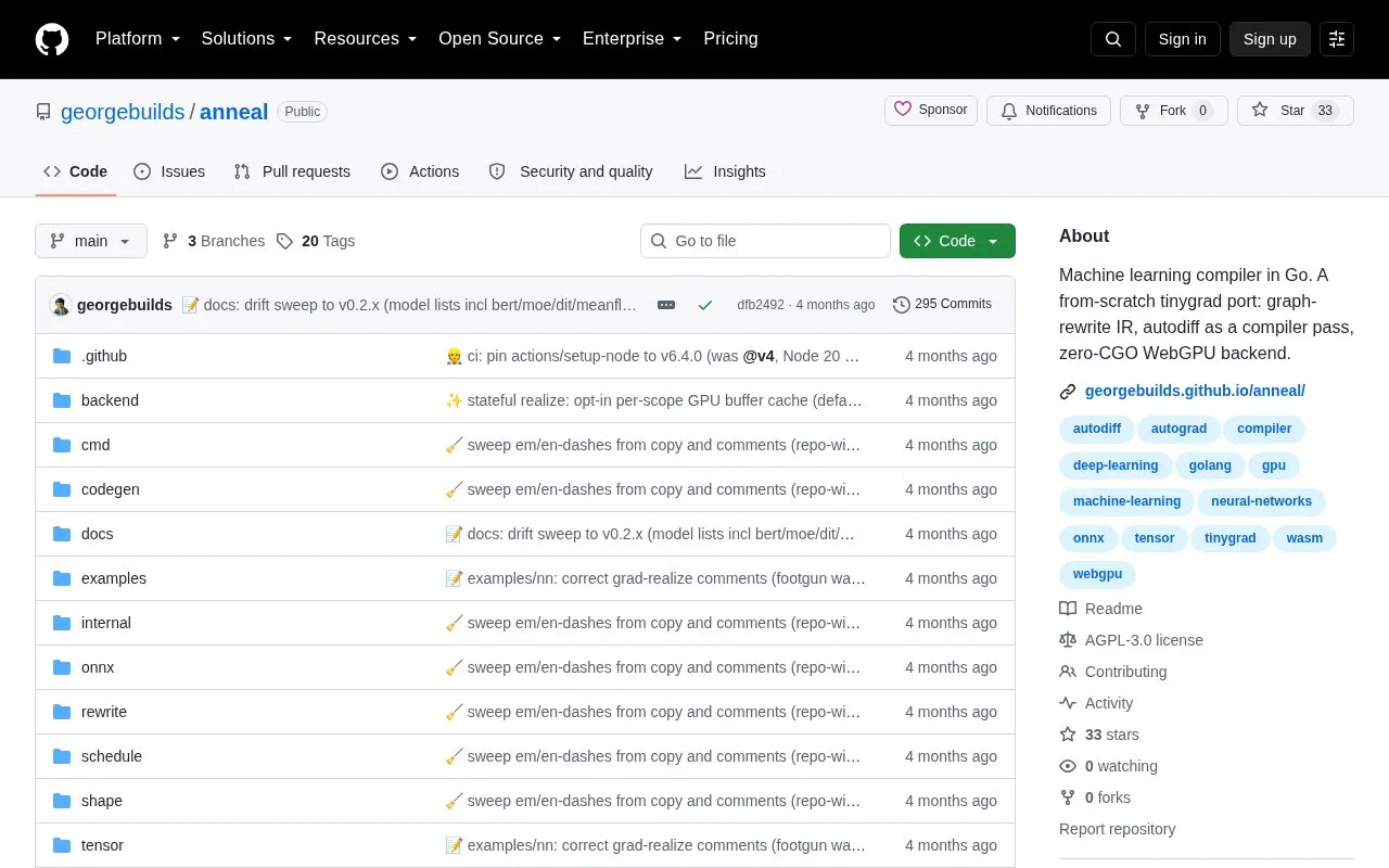 anneal homepage screenshot