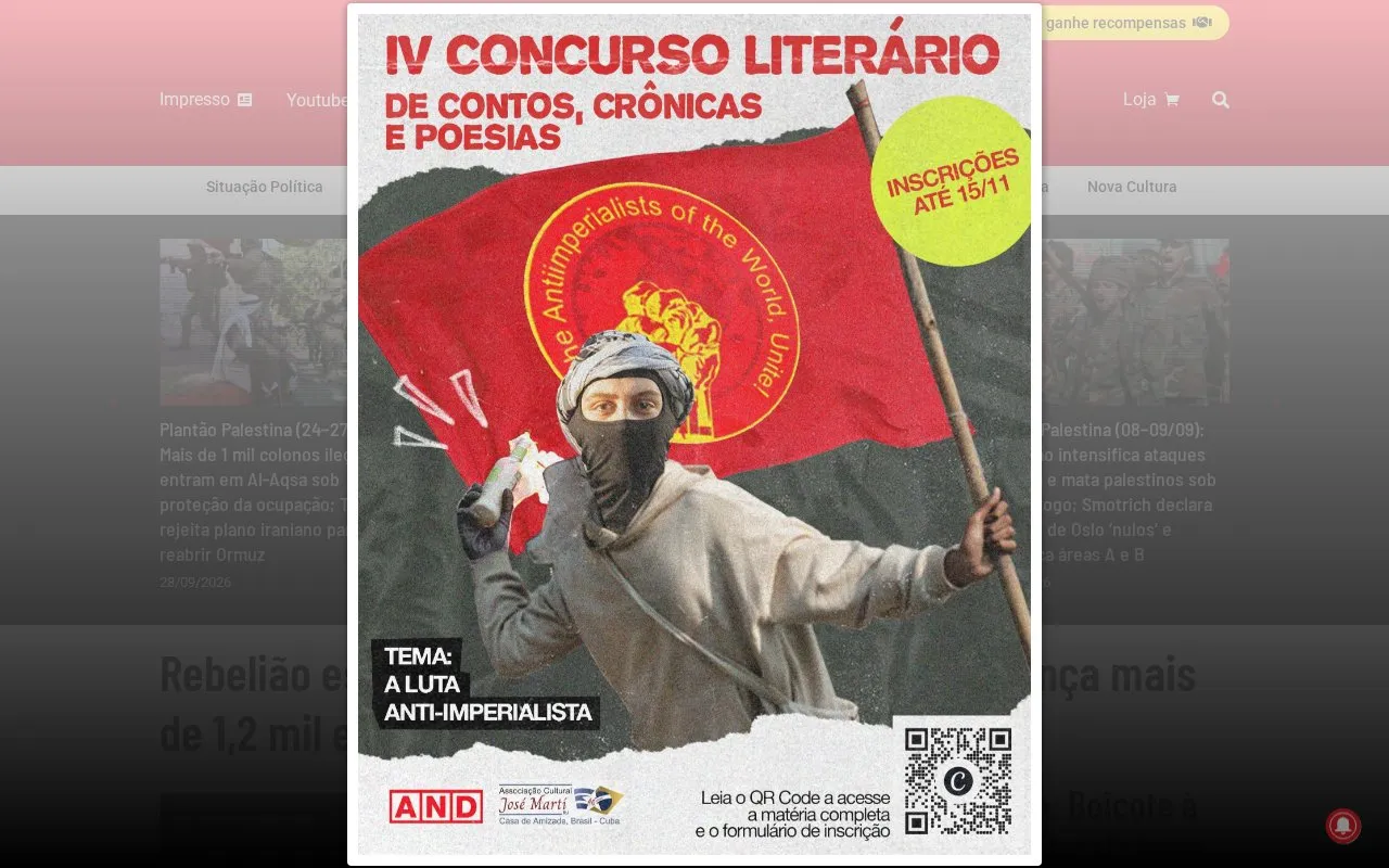 A Nova Democracia homepage screenshot