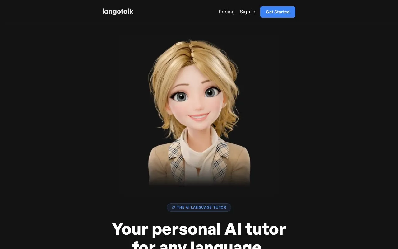 Langotalk homepage screenshot