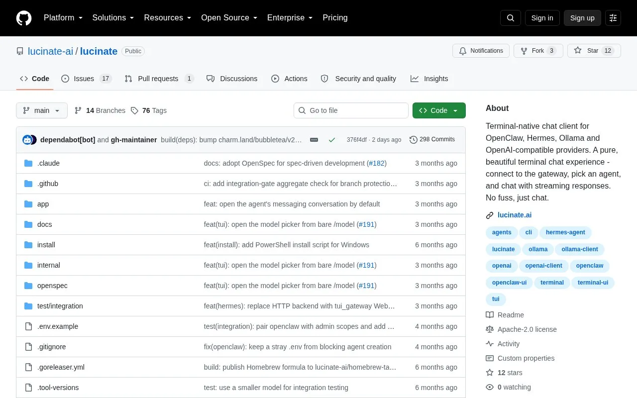 lucinate homepage screenshot