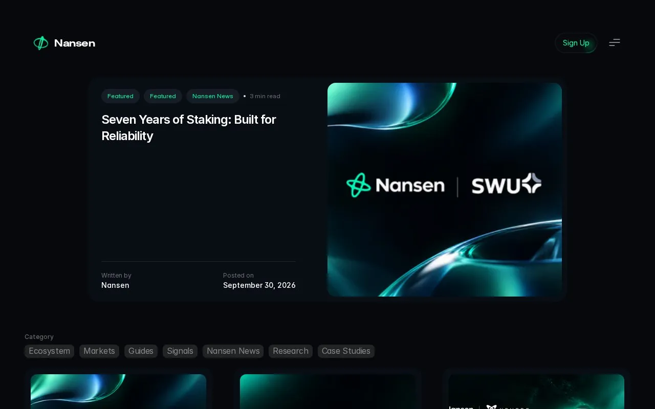 Nansen Research homepage screenshot